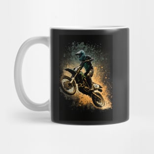 Cool Dirt Bike With Paint Splash Mug